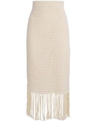 Zimmermann - Crochet Fringe Indra Midi Skirt - Lyst