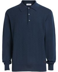 Eton - Chevron-Jacquard Polo Sweater - Lyst