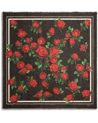 Dolce & Gabbana - Cashmere Floral Scarf - Lyst