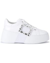 Roger Vivier - Leather Viv Skate Platform Sneakers - Lyst