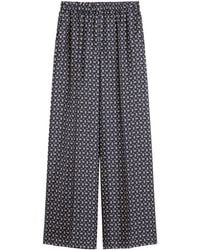 Max Mara - Silk Twill Printed Wide-Leg Trousers - Lyst