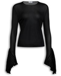 Alaïa - Leaf-Godet Bell-Sleeve Top - Lyst