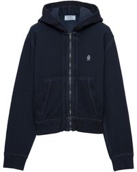 Prada - Cotton Logo Hoodie - Lyst
