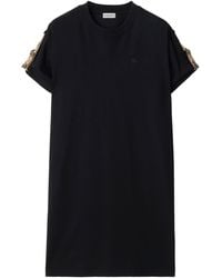 Burberry - Cotton Check-Trim Mini Dress - Lyst