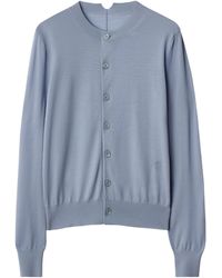 Burberry - Wool Embroidered B Shield Cardigan - Lyst