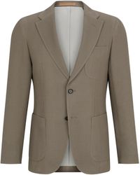 BOSS - Virgin Wool-Cotton Slim Blazer - Lyst