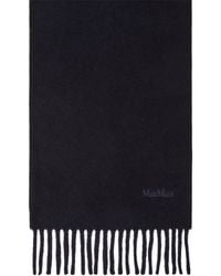 Max Mara - Wool Fringed Logo Scarf - Lyst