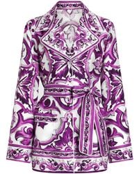 Dolce & Gabbana - Majolica-Print Twill Shirt - Lyst