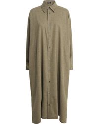 Eskandar - Wool-Blend Midi Shirt Dress - Lyst