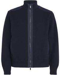 Paul & Shark - Wool Panelled Ribbed Zipped Sweater - Lyst