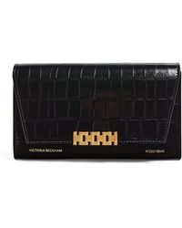 Victoria Beckham - Croc-Embossed Leather Chain Wallet - Lyst