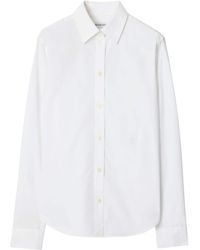 Burberry - Cotton Poplin Ekd-Embroidered Formal Shirt - Lyst