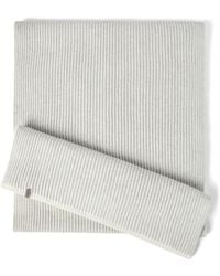 Brunello Cucinelli - Cashmere Ribbed Monili-Detail Scarf - Lyst