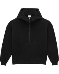 Saint Laurent - Cotton Half-Zip Hoodie - Lyst