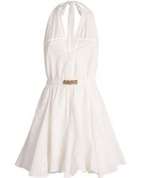 Maje - Cotton Embroidered Mini Dress - Lyst