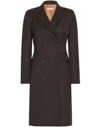 Max Mara - Virgin Wool Double-Breasted Blazer Midi Dress - Lyst