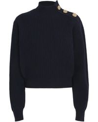 Maje - Wool Button-Neck Sweater - Lyst