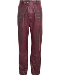 424 - Leather Moto Trousers - Lyst