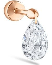 Maria Tash - Floating Pear Diamond Charm Threaded Stud Earring - Lyst