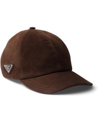 Prada - Suede Baseball Cap - Lyst