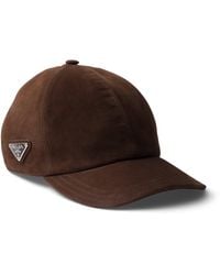Prada - Suede Baseball Cap - Lyst