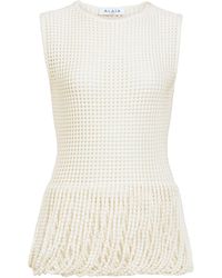 Alaïa - 3D Fringe Peplum Top - Lyst
