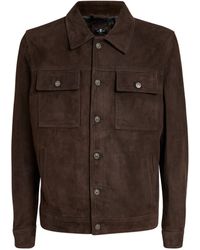 7 For All Mankind - Suede Trucker Jacket - Lyst