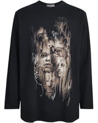 Yohji Yamamoto - Cotton Printed Long-Sleeve T-Shirt - Lyst