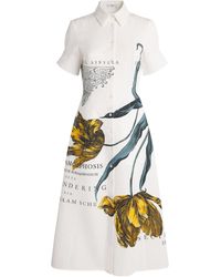 Erdem - Cotton-Blend Printed Midi Shirt Dress - Lyst