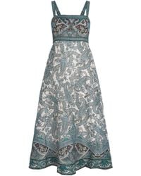 Veronica Beard - Linen Paisley Rye Midi Dress - Lyst