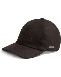 ZEGNA - Secondskin Leather Baseball Cap - Lyst