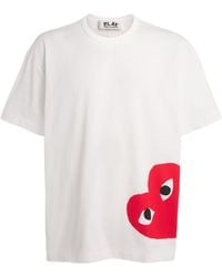 COMME DES GARÇONS PLAY - Cotton Oversized Bottom Heart T-Shirt - Lyst