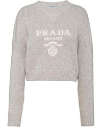 Prada - Wool-Cashmere Logo Sweater - Lyst