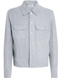 FRAME - Suede Trucker Jacket - Lyst