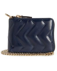 Sandro Leather Quilted Wallet - Blue