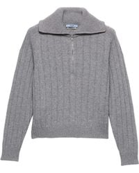 Prada - Re-Cashmere Quarter-Zip Sweater - Lyst