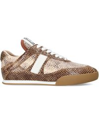 Chloé - Snake-Embossed Leather Kick Sneakers - Lyst