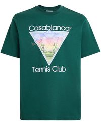 CASABLANCA - Organic Cotton Tennis Club Icon T-Shirt - Lyst
