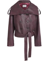 7 For All Mankind - High-Neck Leather Jacket - Lyst