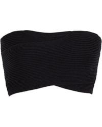 Balmain - Rib-Knit Bandeau Top - Lyst