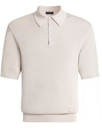 Dolce & Gabbana - Cotton Micro-Rib Polo Shirt - Lyst