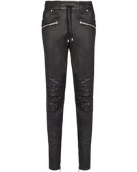Balmain - Stretch-leather Trousers - Lyst