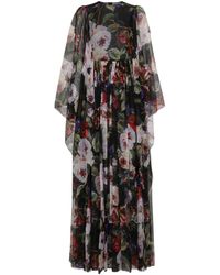 Dolce & Gabbana - Silk Floral Print Gown - Lyst