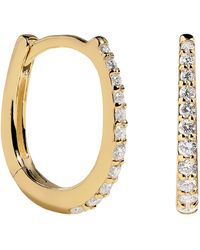 Astrid & Miyu - And Diamond Pavé Huggies - Lyst