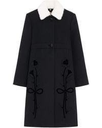 Valentino - Wool-Cashmere Embroidered Coat - Lyst