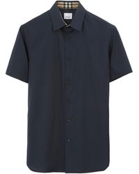 Burberry - Stretch-Cotton Ekd-Embroidered Slim Shirt - Lyst