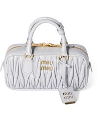 Miu Miu - Nappa Leather Matelassé Arcadie Top-Handle Bag - Lyst