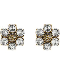 Gucci - gg Marmont Crystal Earrings - Lyst
