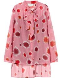 Marina Rinaldi - Cotton-Silk Printed Blouse - Lyst