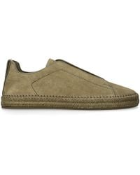 ZEGNA - Suede Triple Stitch Espadrilles - Lyst